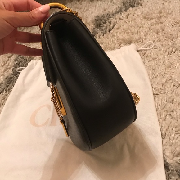 Chloe Drew Bag Black Leather Gold Hardware - Picture 5 of 8